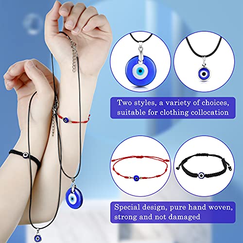 8 Pieces Evil Eye Necklace Bracelet Set- Adjustable for Men/Women