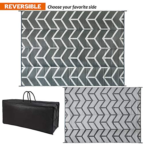 Modern Reversible Mats, Plastic Straw Area Rug 5'x8'