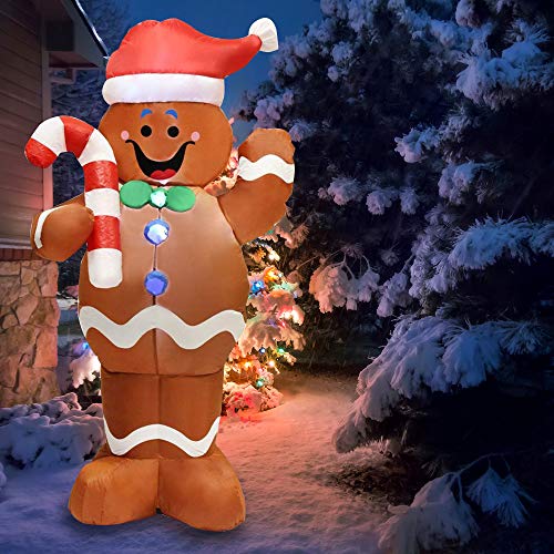 5ft Christmas Gingerbread Inflatable Yard Decoration w/ LEDs