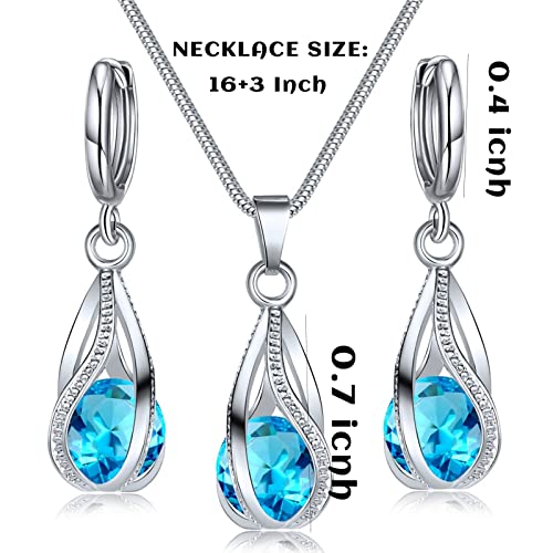 Silver Jewelry Sets for women Crystal Bridal Accessories Necklace Earrings