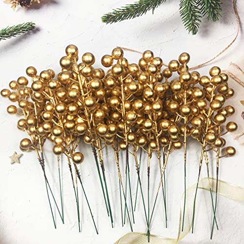 24 pcs Berries Stems for Christmas Ornaments