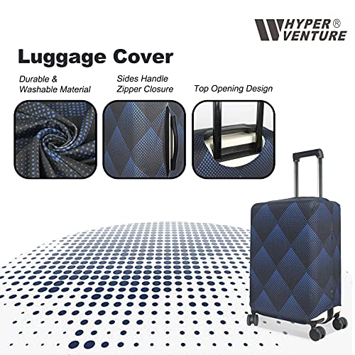 Washable Luggage Cover - Fashion Suitcase Protector  (Blue Cube)