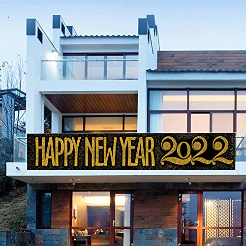 Happy New Year 2022 Yard Banner Sign 118" x 20"
