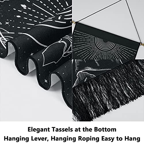 Skull Tapestry Moon Phase Tapestry Stars Starry Black Skeleton Tapestry Butterflies Tapestry