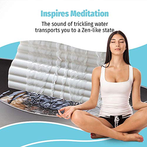 White Waters Relaxation Fountain, w/ LED Lighting & Natural Waterfall Sounds