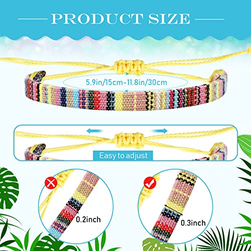 18 Pcs Surfer Ankle Adjustable Beaded Anklets Unisex Handmade Braided Waterproof Colorful Anklet