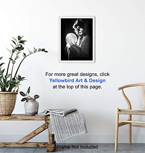 Gothic Wall Art Crystal Ball Goth Creepy Fortune Teller, Psychic