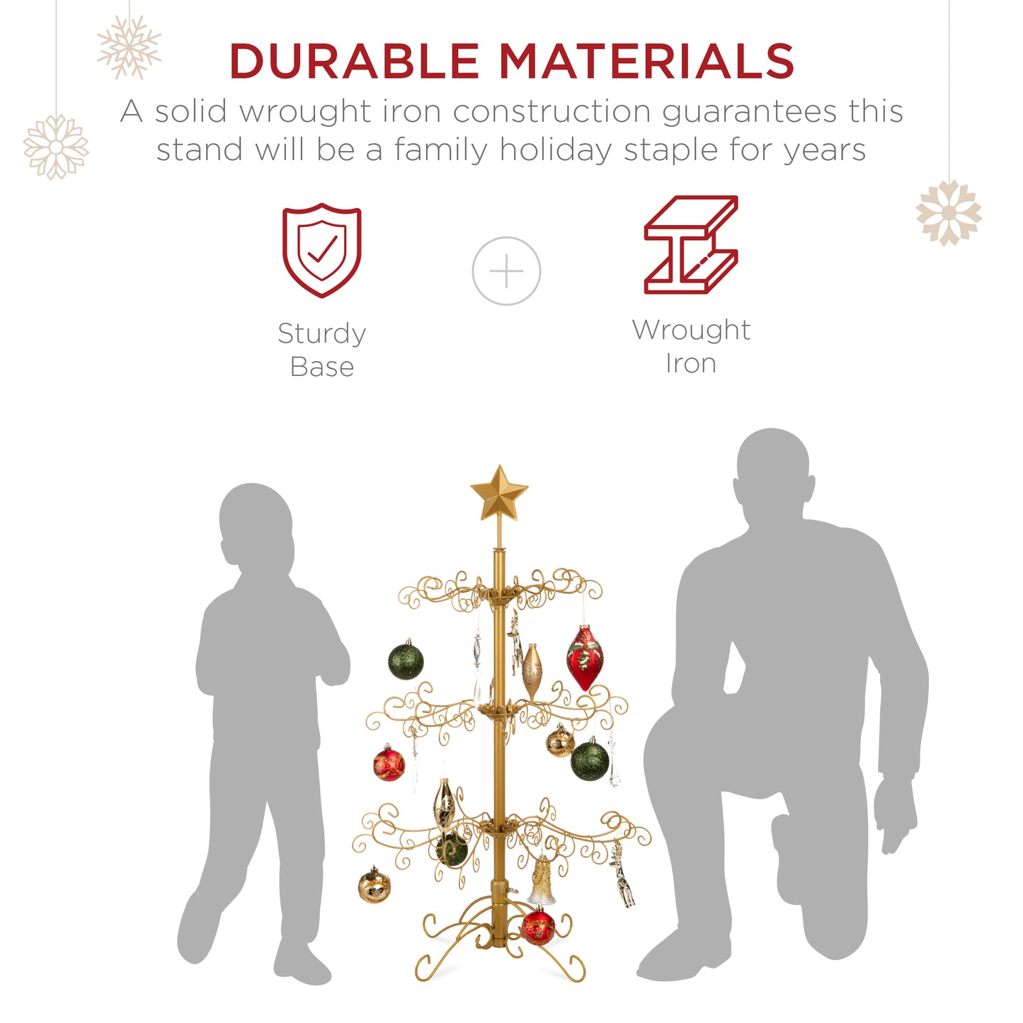 3ft Wrought Stand Iron Ornament Display Christmas Tree