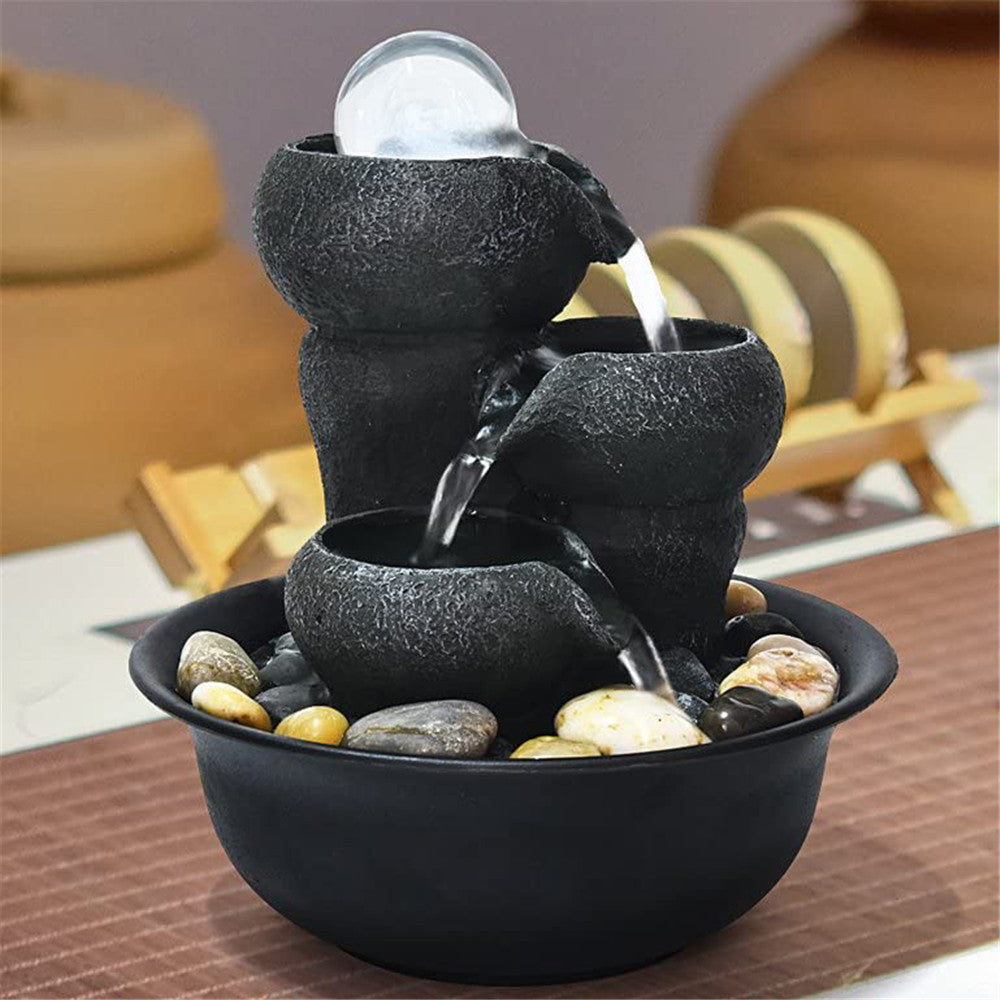 8" Indoor 3-Tier Cascading Tabletop Fountain