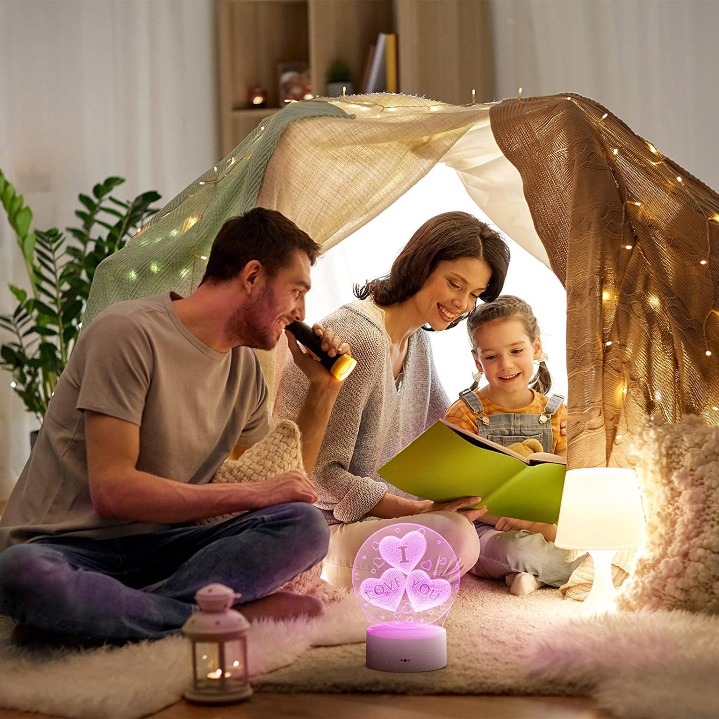 3D I Love You Night Light 16 Colors Change Sleep Lamp, Remote Touch