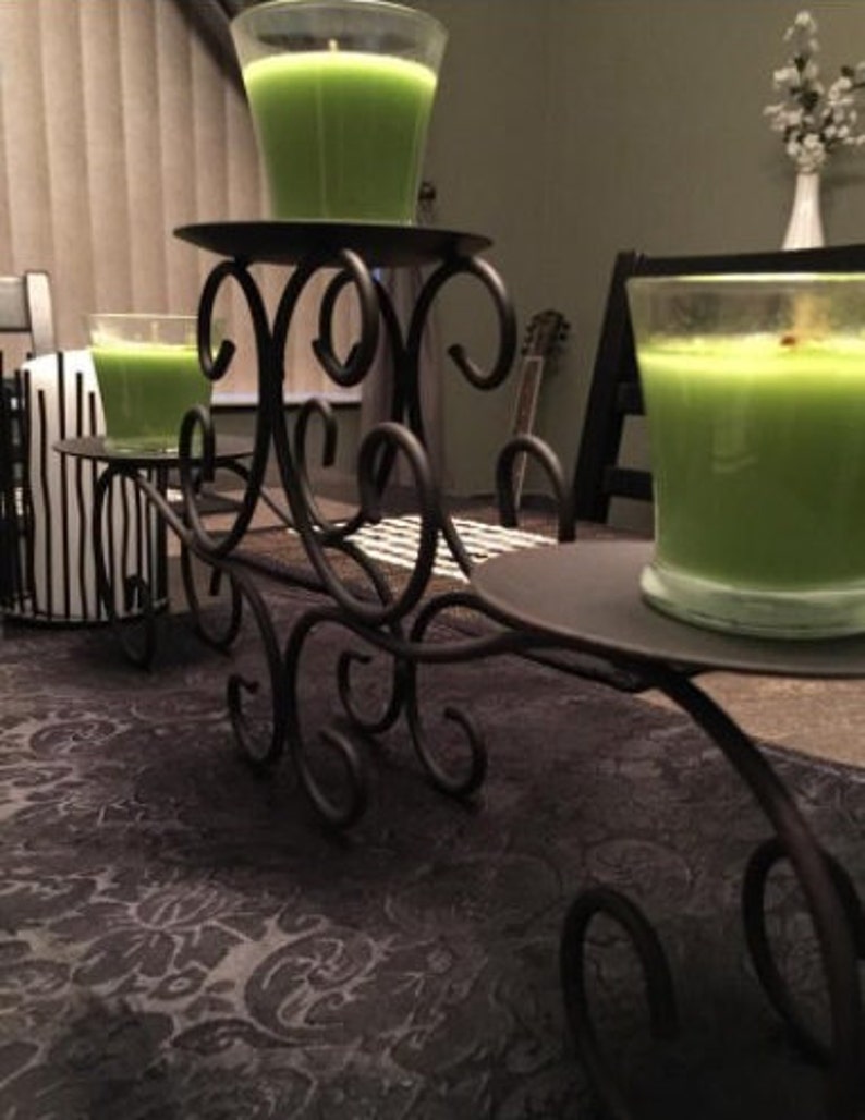 Decorative Candle Centerpiece, Black Metal Votive Candelabra for Home Decoration