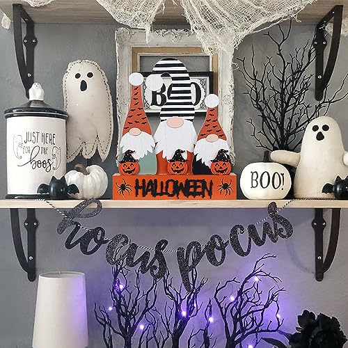 Halloween Decorations Indoor, Large Decorative HALLOWEEN Wood Sign with Ghosts and Spooky Cat