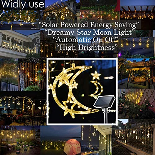 Star Solar Lights 138LED Christmas Curtain Lights Decoration