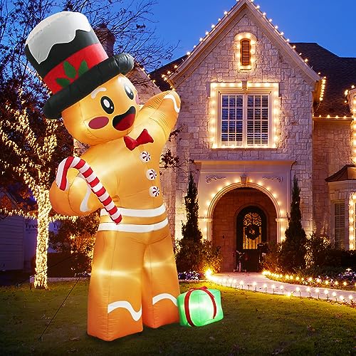 12FT Gingerbread Man Christmas Inflatables, Christmas Inflatables Outdoor Decorations,