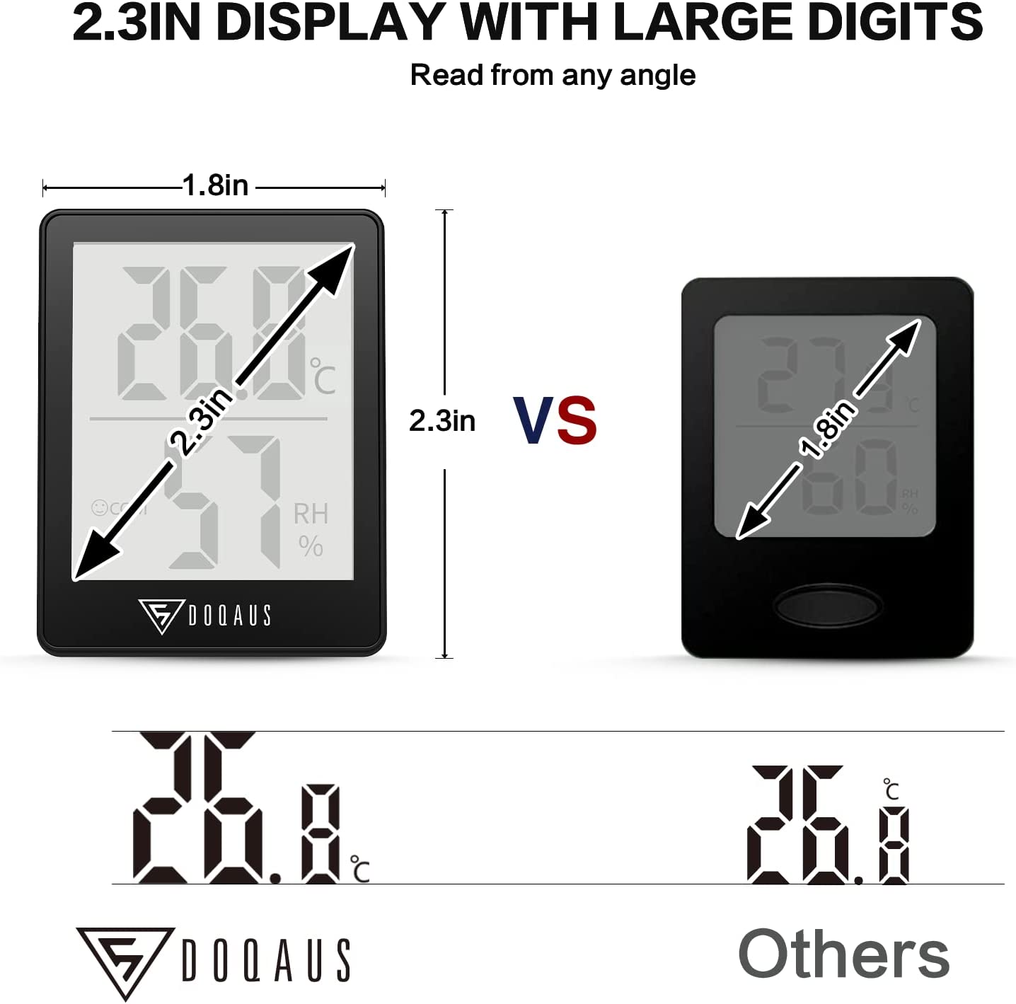 Digital Hygrometer Indoor Thermometer Humidity Meter Room (Black)