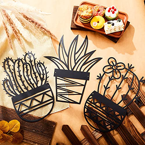 3 Pcs Cactus Metal Wall Art Decoration