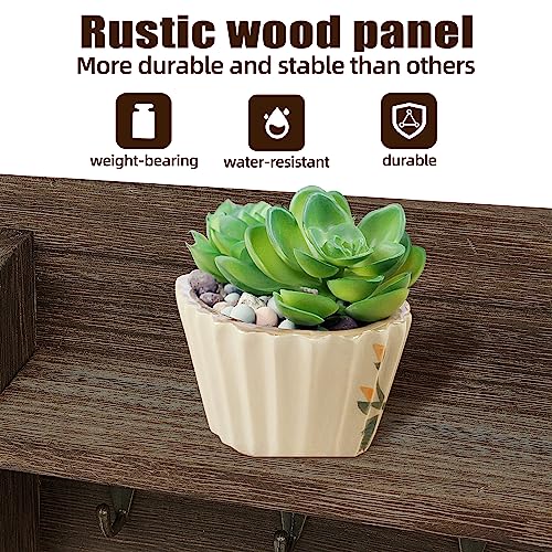 Key Holder for Wall, Mail and Key Hanger Wall Mount with Double Key Hook and Hat Coat Rack Shelf
