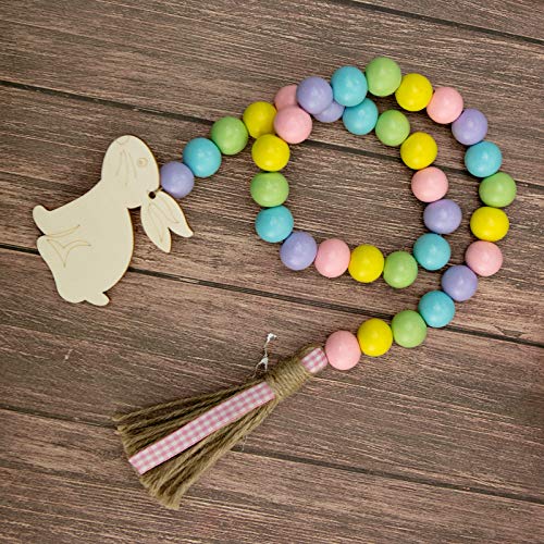 Easter Wood Bead Garland for Easter Decor