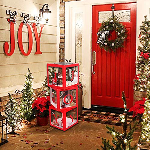 Transparent Joy Box Blocks Christmas Decorations