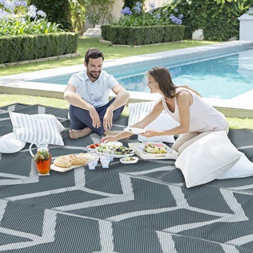 Modern Reversible Mats, Plastic Straw Area Rug 5'x8'