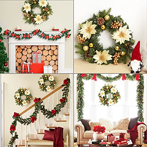 16 Inch Christmas Wreath for Front Door Decoration