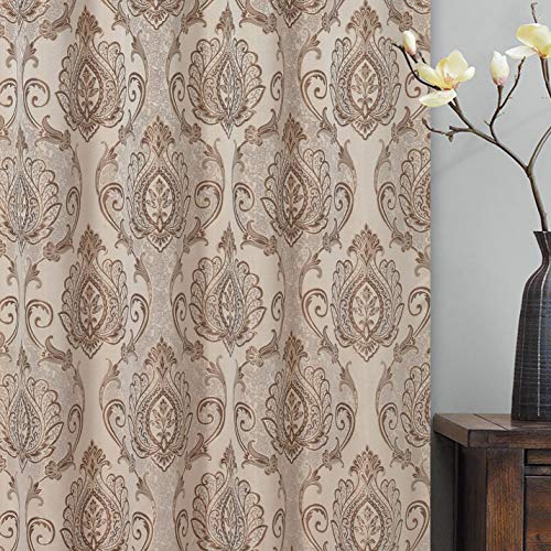 Simple Classic Window Curtain Panel Drape w/ Attached Wave Valance 2pcs Set 54x84"