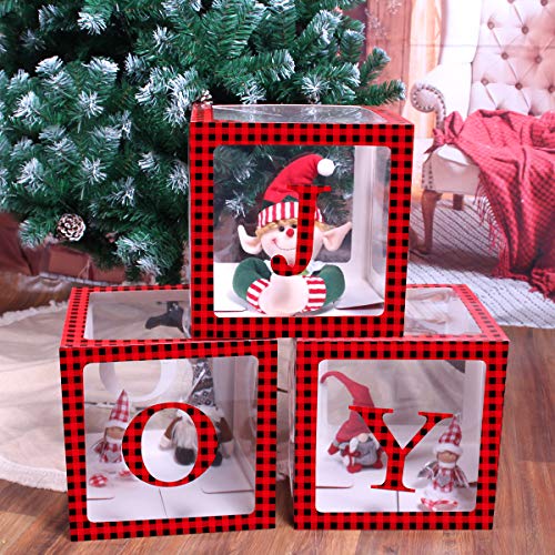 Transparent Joy Box Blocks Christmas Decorations
