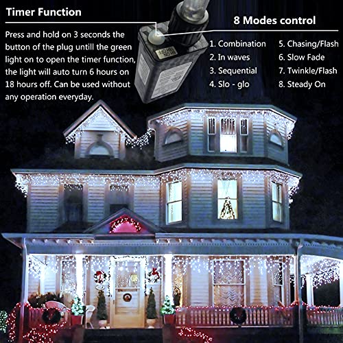 400 LED 32.8 FT 8 Modes 75 Drops Fairy String Curtain Lights for Christmas Decor