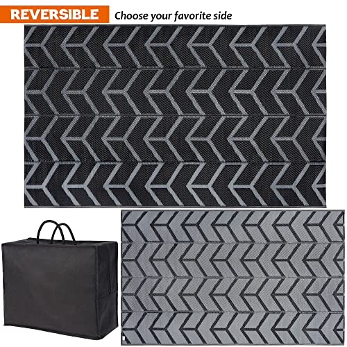 Modern Reversible Mats, Plastic Straw Area Rug 5'x8'