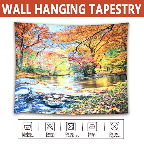 Fall Forest Waterfall Scenic Tapestry