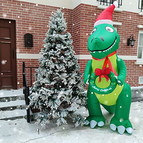 10 Ft Christmas Inflatables Dinosaur w/ LEDs