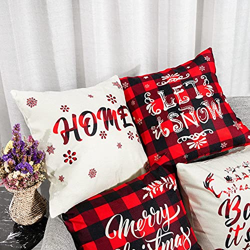 Set of 4 Christmas Throw Pillow Covers 18 x 18