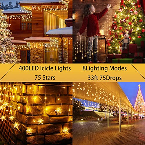 400 LED 33FT Christmas Lights Outdoor Decoration