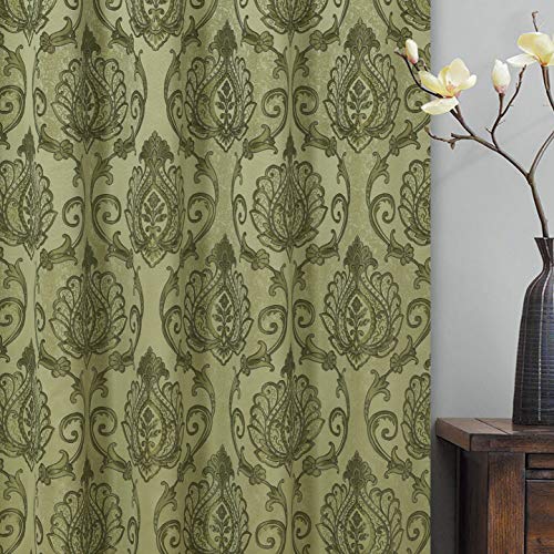 Simple Classic Window Curtain Panel Drape w/ Attached Wave Valance 2pcs Set 54x84"