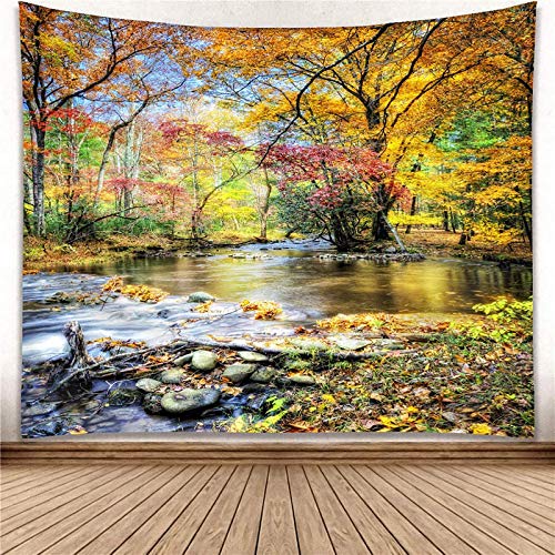 Fall Forest Waterfall Scenic Tapestry