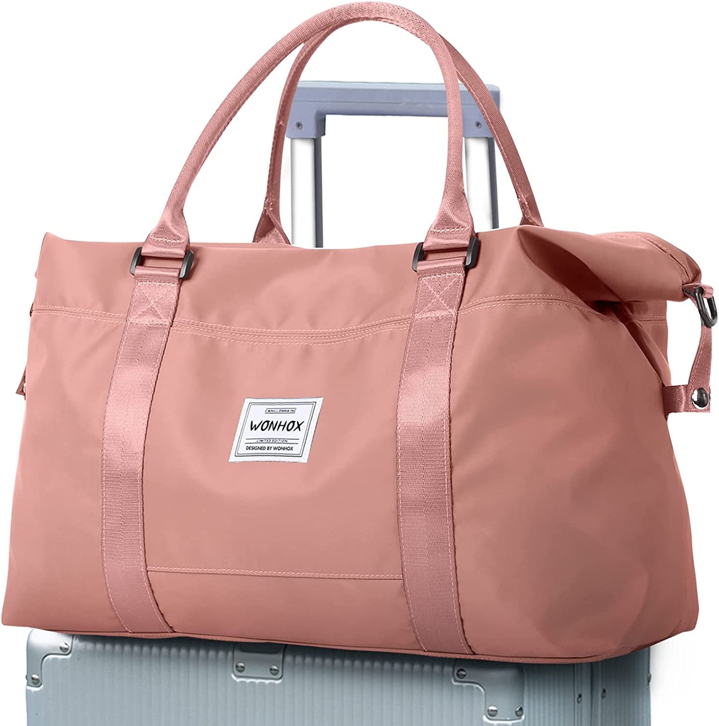 Weekender Bags for Women, Carry on Bag, w/ Trolley Sleeve- Red