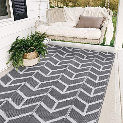 Modern Reversible Mats, Plastic Straw Area Rug 5'x8'