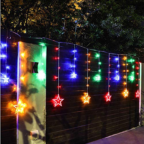 Star Solar Lights 138LED Christmas Curtain Lights Decoration