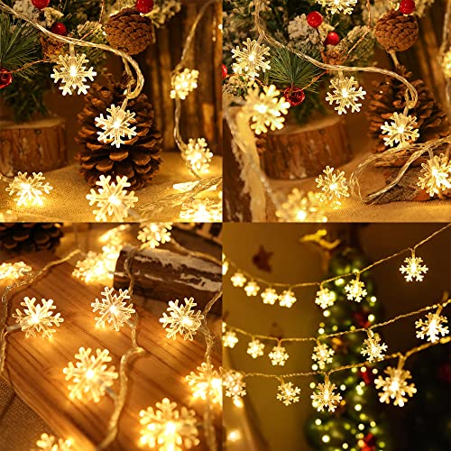 2 Pack Christmas Snowflakes Lights - 50LED 24FT