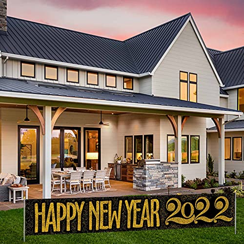 Happy New Year 2022 Yard Banner Sign 118" x 20"