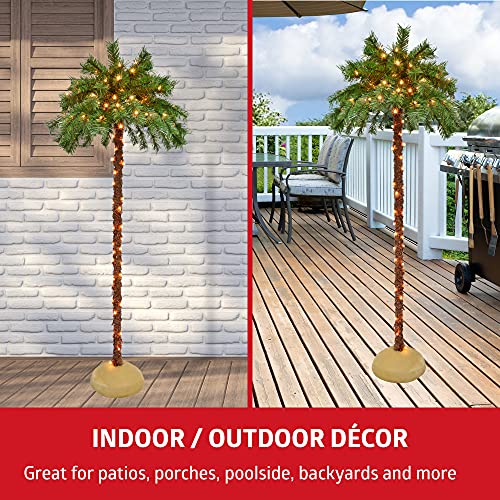 Christmas Pre-Lit Artificial Palm Tree with 150 UL-Listed Clear Lights
