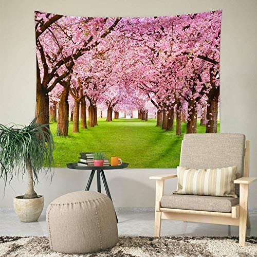 Spring Asian Cherry Blossom Scenic Tapestry