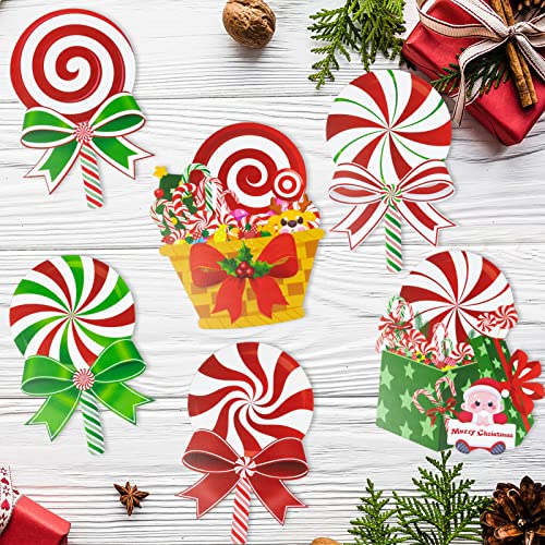 6 Pcs Candy Christmas Decorations Yard Signs w/ Stakes