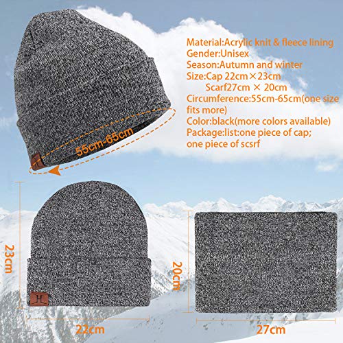 Winter Beanie Hat Scarf Touchscreen Gloves Set for Men & Women
