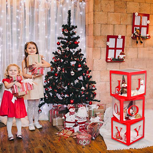 Transparent Joy Box Blocks Christmas Decorations