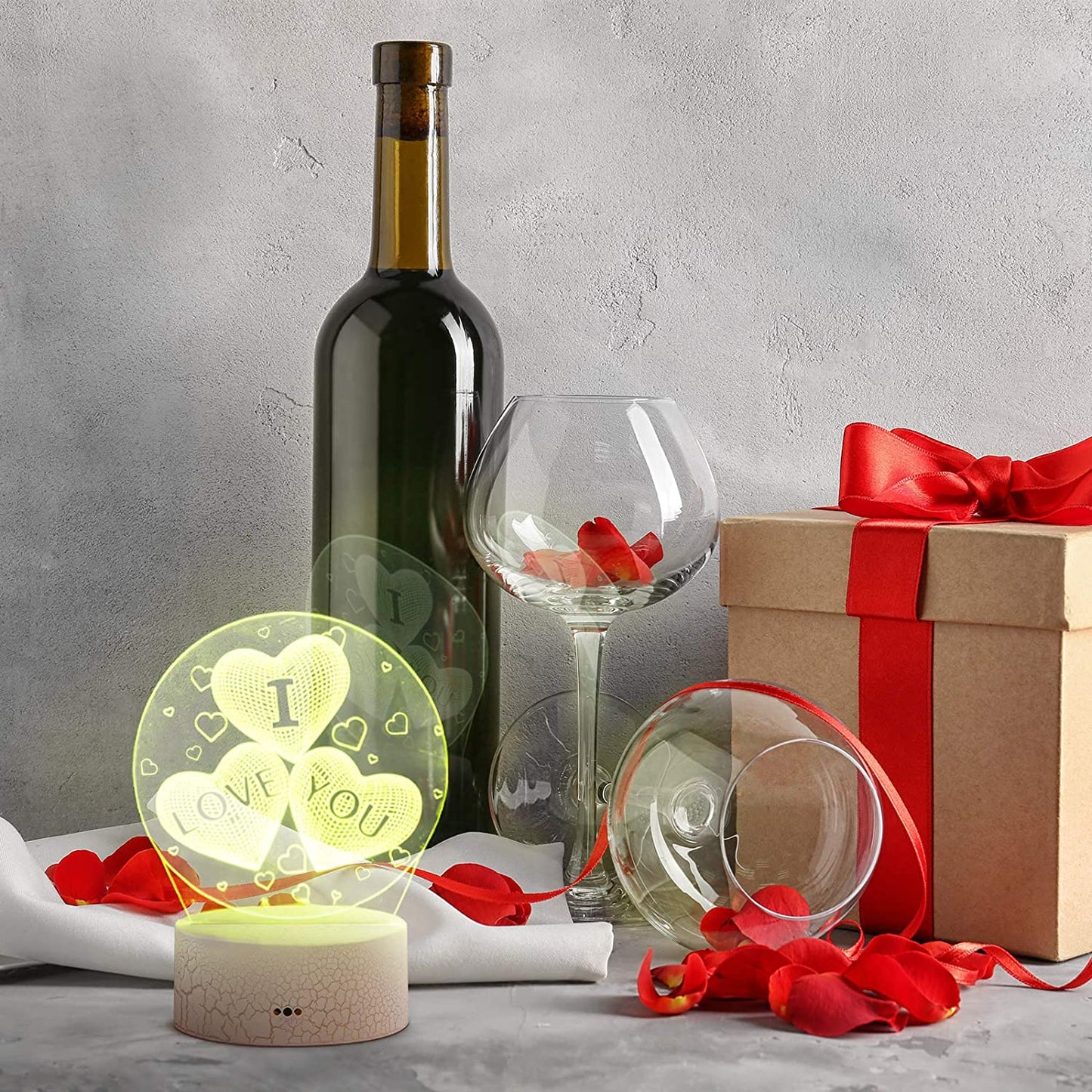 3D I Love You Night Light 16 Colors Change Sleep Lamp, Remote Touch