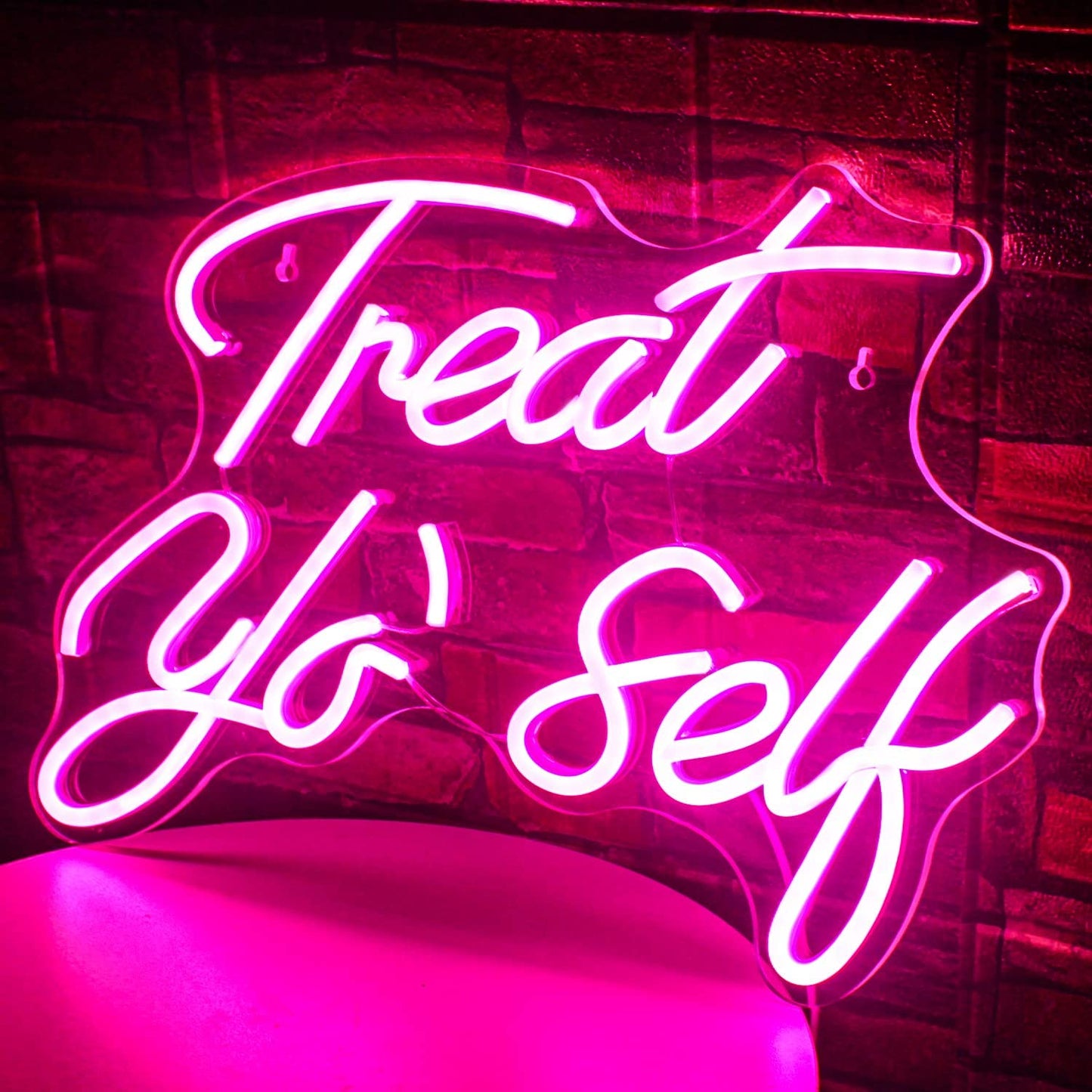 Treat Yourself Neon Sign Pink Led Word Neon Lights Usb for Wall Decoration