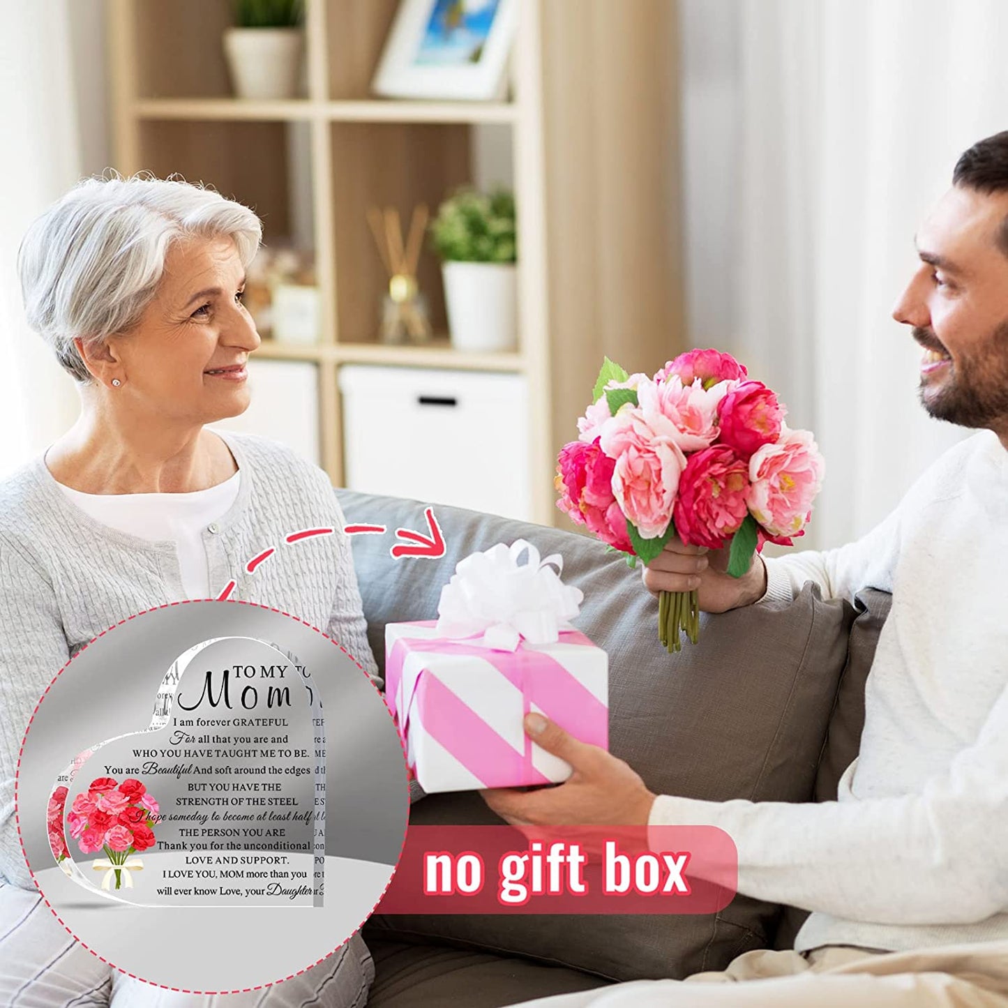 Meaningful Acrylic Heart Sign Birthday/Mothers Day Gifts for Mom