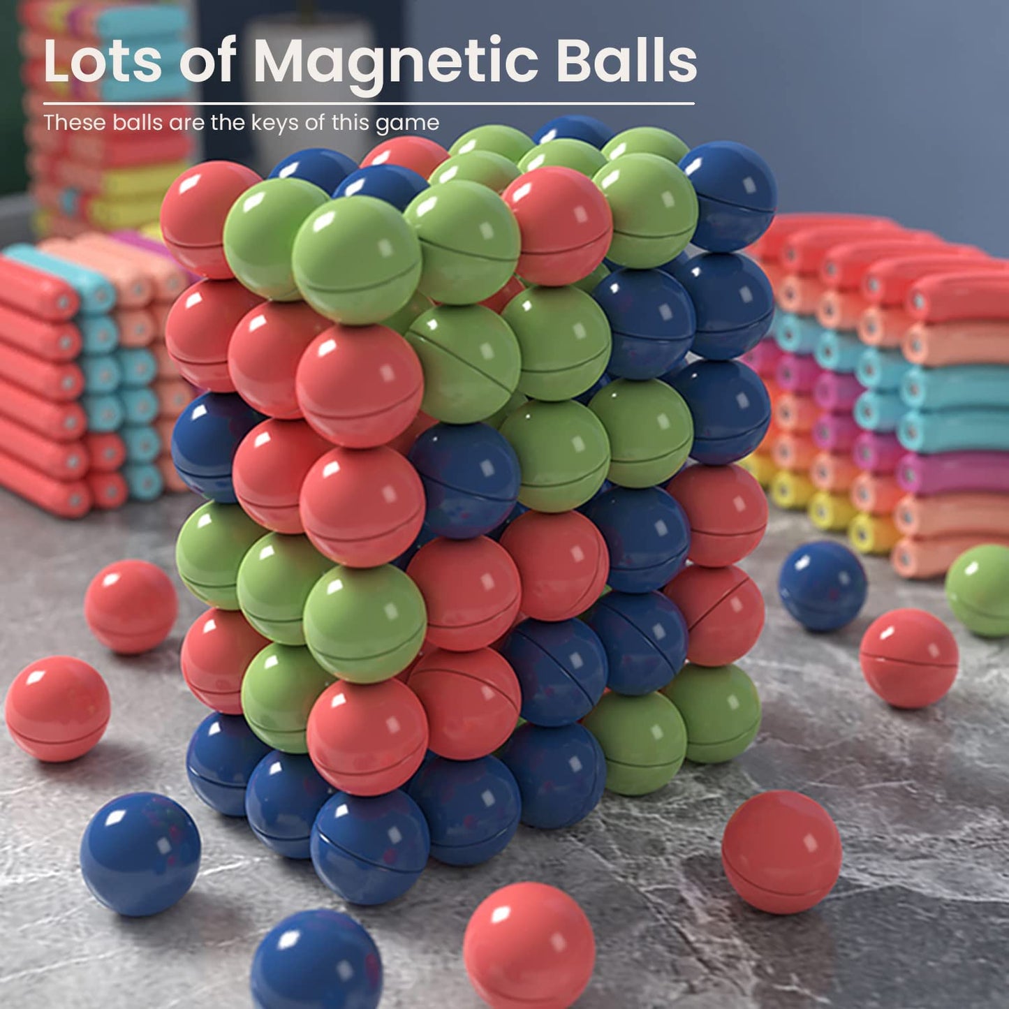 Magnetic Building Blocks for Kids Ages 4-8, STEM Construction Toys, Large Sticks & Balls (25PCS)