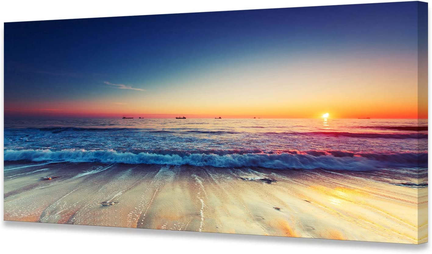 Blue Ocean Seascape Canvas Prints Wall Art Decoration 24x36"